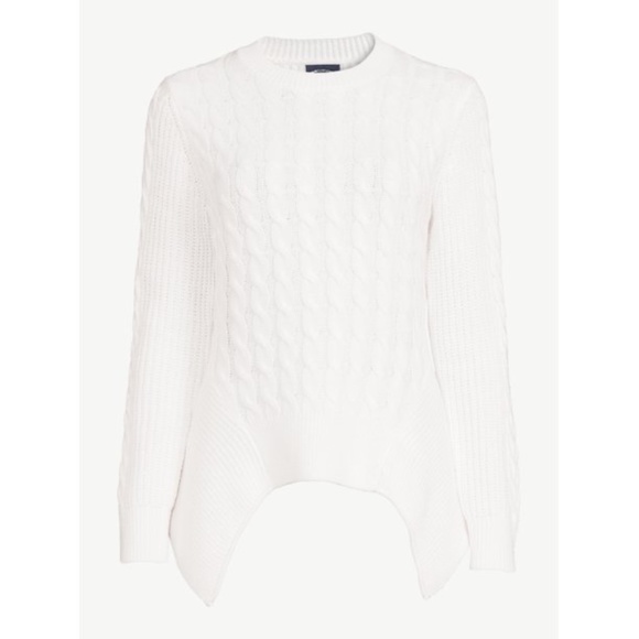 NEW Scoop Women's White symmetrical Sweater Small S  4/6 - Picture 6 of 14